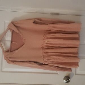 Free people oversized hooded pink sweater.  Xtra small